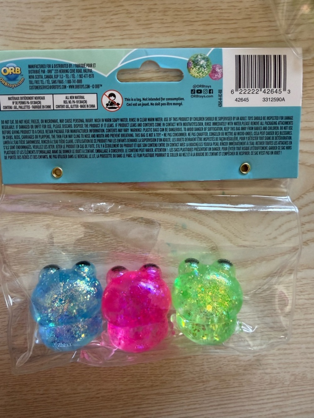 Sugar Swaps Triplets Kids Squeeze Toy - Pink, Green, Blue Glitter Set- 1 pack!! - Picture 5 of 5